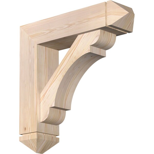 Ekena Millwork Olympic Arts and Crafts Smooth Bracket w/ Offset Brace, Douglas Fir, 7 1/2"W x 30"D x 30"H BKT0806X30X30OLY03SDF - main